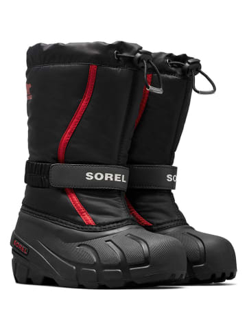 Sorel Botki zimowe "Flurry" w kolorze czarno-czerwonym