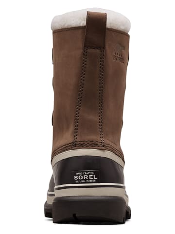 Sorel Leder-Winterboots "Caribou" in Braun