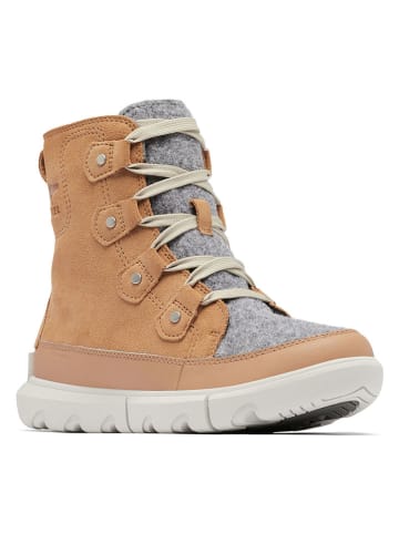 Sorel Leren winterboots "Explorer Next" lichtbruin/grijs