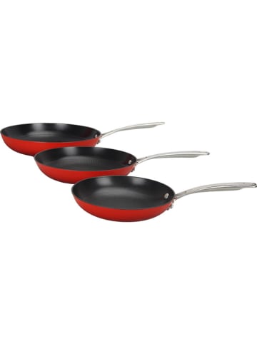 Laguiole 3-delige set: braadpannen "Airlron" rood