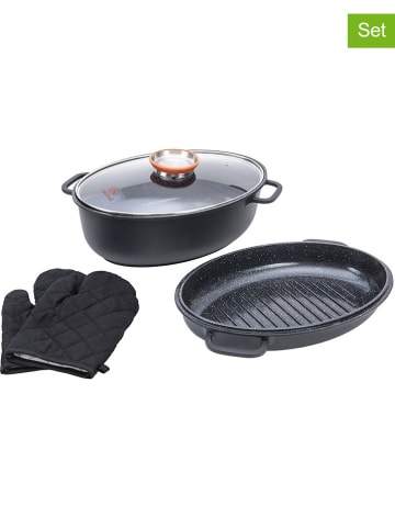 Laguiole 3tlg. Kochgeschirr-Set "Alizée" in Schwarz/ Orange