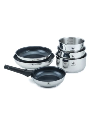 Laguiole 7tlg. Kochgeschirr-Set in Silber/ Blau