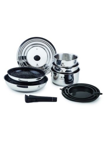 Laguiole 10-częściowy zestaw w kolorze srebrno-niebieskim