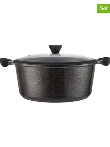 Laguiole 2tlg. Set: Kochtopf ''Cappuccino'' in Dunkelgrau - 4,3 l