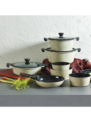 Laguiole 2-delige set: pan met deksel "Jade" beige - 6,7 l