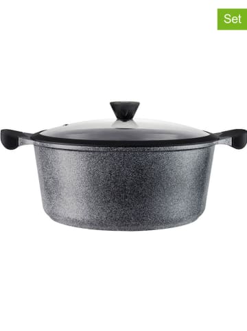 Laguiole 2-delige set: pan met deksel "Charbon" grijs - 4,3 l