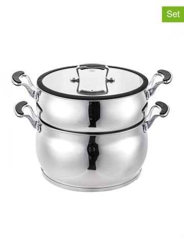 Laguiole 3-delige set: roestvrijstalen pan met deksel - Ø 24 cm