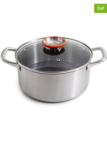 Laguiole 2-częściowy zestaw ''Blackcube'' w kolorze srebrnym - 5 l