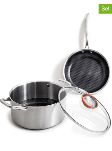 Laguiole 3tlg. Kochgeschirr-Set ''Blackcube'' in Silber