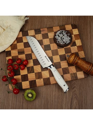 Laguiole Santokumesser "Élégance" in Weiß - (H)29 cm