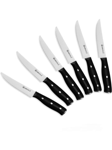 Laguiole 6-delige set: steakmessen "Gleam" zwart - (L)22,3 cm