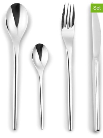 Laguiole 24tlg. Besteckset "Jonquille" in Silber