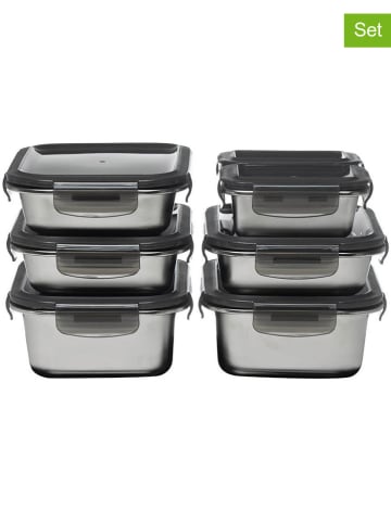 Laguiole 7er-Set: Frischhaltedosen in Silber