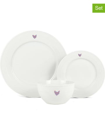 Laguiole 18-delig tafelservies "Gallus" wit/meerkleurig