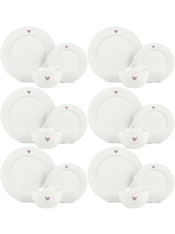 Laguiole 18tlg. Tafelservice ''Gallus'' in Weiß/ Bunt