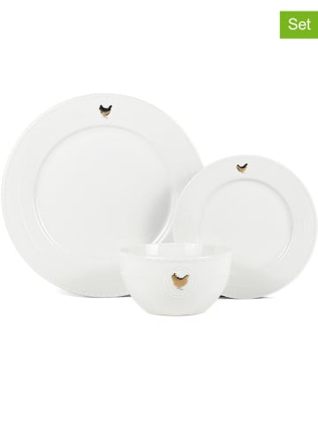 Laguiole 18tlg. Tafelservice ''Gallus'' in Weiß/ Gold