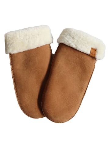 Kaiser Naturfellprodukte Lammfell-Fäustlinge in Hellbraun