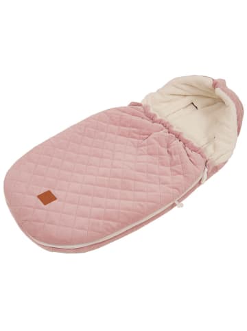 Kaiser Naturfellprodukte Voetenzak voor babyzitje "Velvet Hoody" lichtroze - (L)80 x (B)39 cm