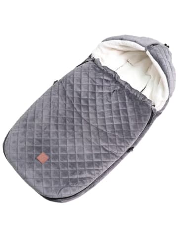Kaiser Naturfellprodukte Voetenzak voor babyzitje "X-Large Velvet Hoody" grijs - (L)92 x (B)45 cm