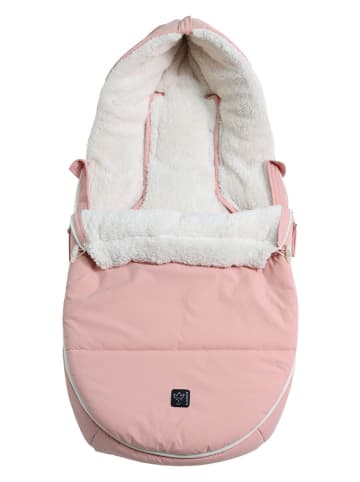 Kaiser Naturfellprodukte Śpiworek "Hoody 2.0" w kolorze jasnoróżowym do fotelika - 80 x 40 cm