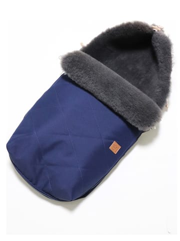 Kaiser Naturfellprodukte Lammfell-Fußsack "Natura Graphit" in Dunkelblau - (L)85 x (B)45 cm