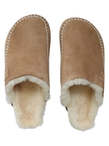 Kaiser Naturfellprodukte Instappers met lamsvacht "Elli" lichtbruin