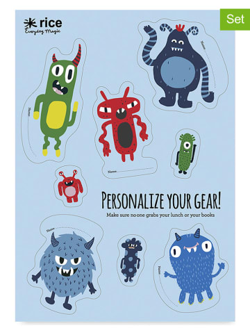 Rice 2-delige set: lunchboxstickers "Monster" meerkleurig