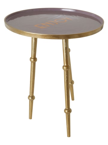 Rice Beistelltisch "Enjoy" in Lila/ Gold - (H)51 x Ø 45 cm 