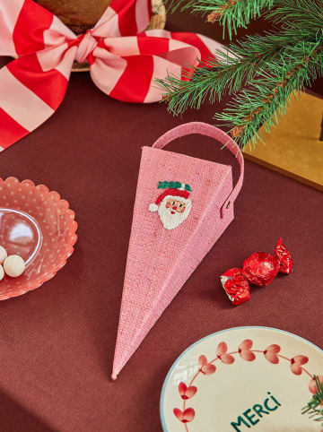 Rice Weihnachtsanhänger "Kræmmerhus" in Rosa/ Rot/ Weiß - (H)21 cm