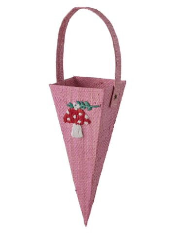 Rice Weihnachtsanhänger "Kræmmerhus" in Rosa/ Rot - (H)16 cm