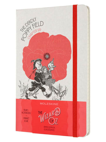 Moleskine Notatnik "Wizard of Oz" w kolorze biało-czerwonym - 13 x 21 cm