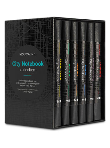 Moleskine 6tlg. Set: Reisenotizen-Sammelbox in Schwarz