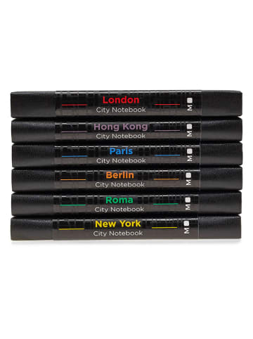 Moleskine 6tlg. Set: Reisenotizen-Sammelbox in Schwarz