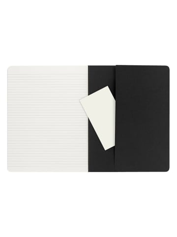 Moleskine 2er-Set: Linierte Notizbücher in Schwarz - (B)19 x (H)25 cm
