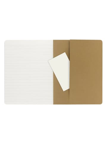 Moleskine Notatniki (2 szt.) w kolorze jasnobrązowym w linię - 19 x 25 cm