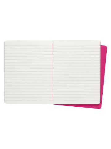 Moleskine Notatniki (2 szt.) w kolorze różowym w linię - 19 x 25 cm