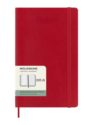 Moleskine Wochenplaner ''2025-26'' in Rot - (L)21 x (B)13 cm