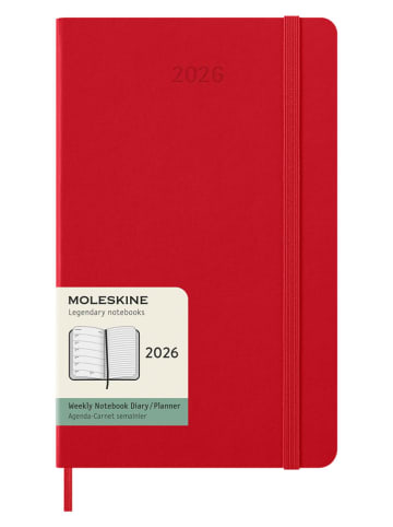 Moleskine Planer tygodniowy "2026" w kolorze czerwonym - 13 x 21 cm
