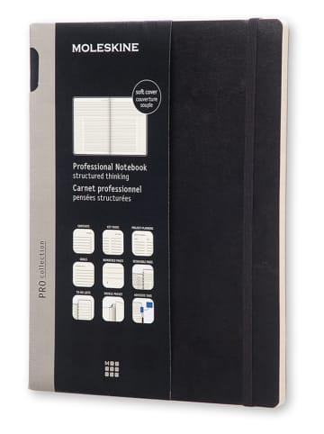 Moleskine Liniertes Notizbuch ''Pro Notebook'' in Schwarz - (B)19 x (H)25