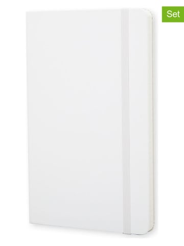 Moleskine Notatniki (2 szt.) w kolorze białym - 9 x 14 cm