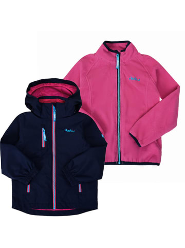 Peek U 3-in-1 functionele jas "Celeste" zwart/roze