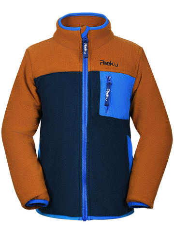 Peek U Fleece vest "Wave" lichtbruin/donkerblauw
