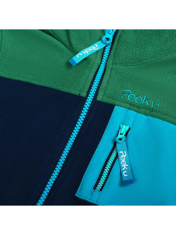Peek U Fleece vest "Wave" groen/donkerblauw