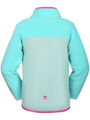 Peek U Fleecejacke "Wave" in Türkis/ Grau