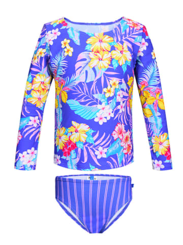 Peek U 2-częściowy zestaw kąpielowy "Sandy" w kolorze niebieskim ze wzorem