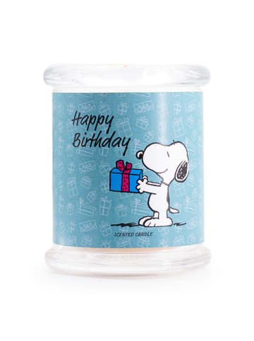 Peanuts Duftkerze "Happy Birthday" in Hellblau - 250 g