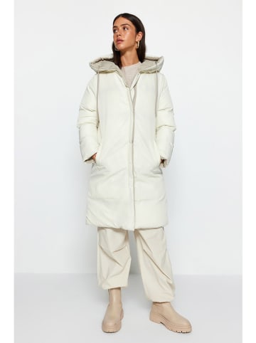 trendyol Wende-Wintermantel in Creme/ Hellgrün