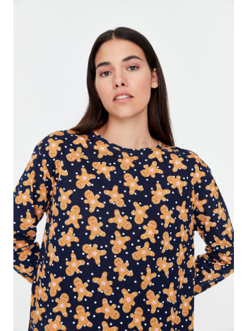 trendyol Koszula nocna w kolorze jasnobrązowo-granatowym