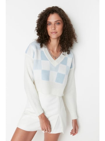 trendyol Sweter w kolorze biało-błękitnym