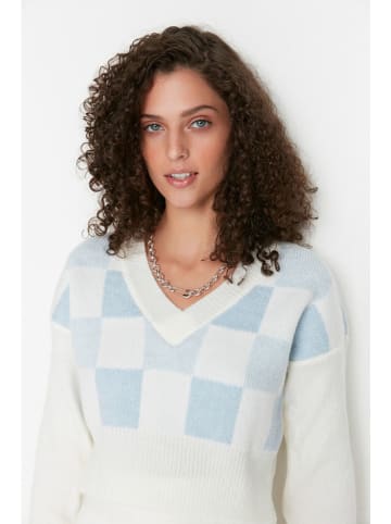 trendyol Trui wit/lichtblauw